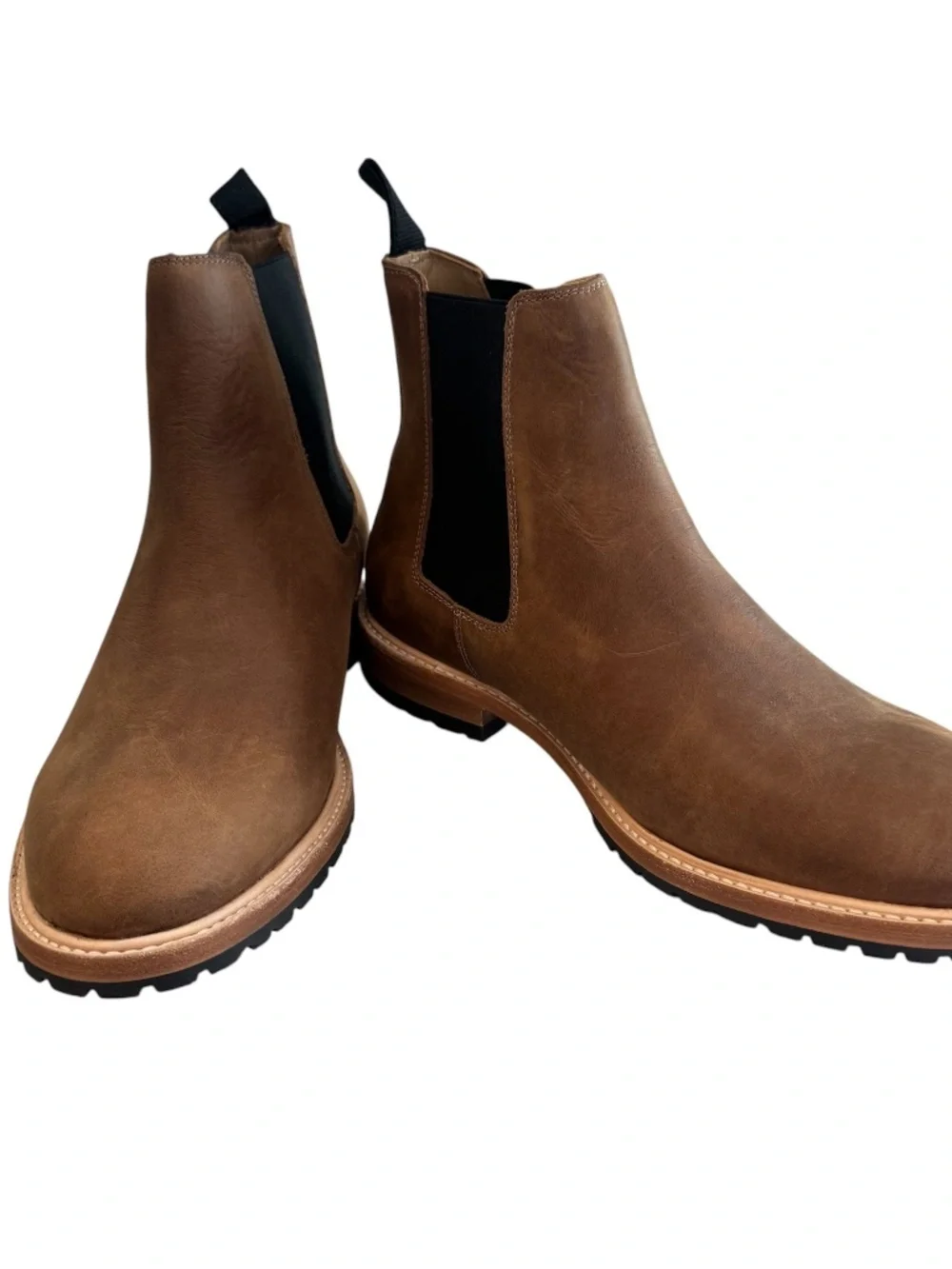 Nisolo Men's Marco Everyday Chelsea Leather Boots in Tobacco Sz 10.5 NIB